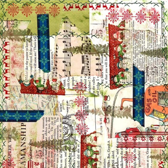 Set 5 Custom Christmas Collage Vellum For Junk Journals Planners Origami 8 x 11 - Picture 2 of 9